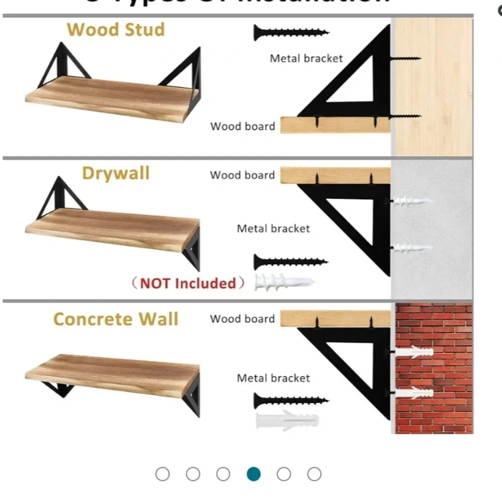 Decorative Wooden Shelves Set With Brackets